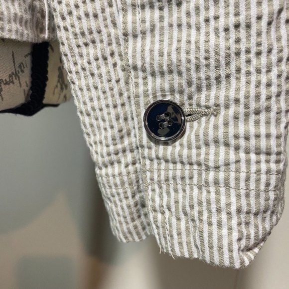 Charter Club 100% Cotton Lightweight pinstripe Blazer/Jacket Size Medium Gray - Picture 5 of 10